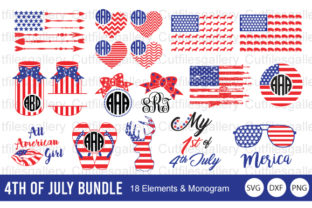 4th of July Graphics for Crafts and Editorial Design