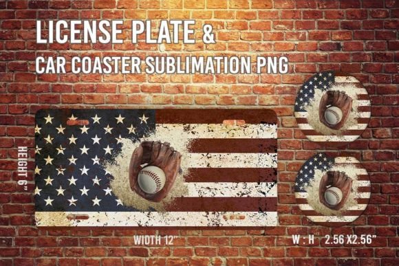 American Flag Glove USA License Plate Graphics for Crafts