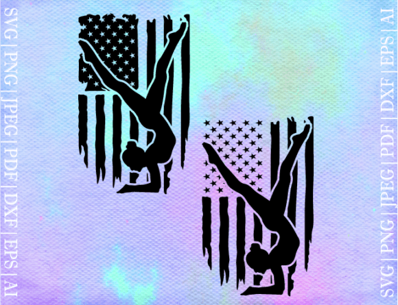 American Flag Gymnastic SVG