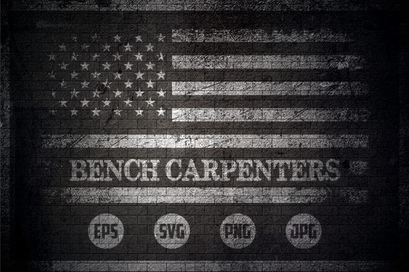 Bench Carpenters USA Flag Graphics for Crafts