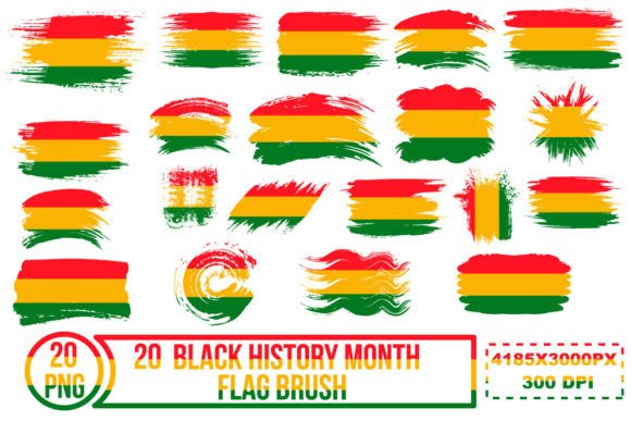 Black History Month Flag Brush Set for Graphics and Crafts