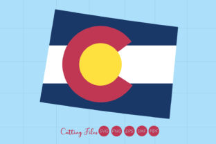 Colorado State with Flag Background