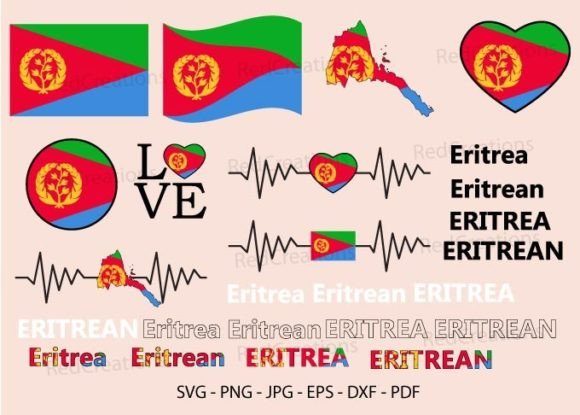 Eritrea Flag Bundle Graphics for Crafts