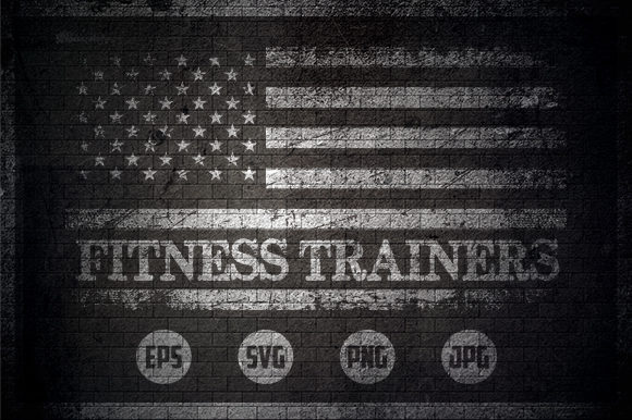 Fitness Trainers - USA Flag Graphics for Crafts