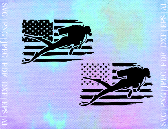 Flag Scuba Diving Graphics for Crafts