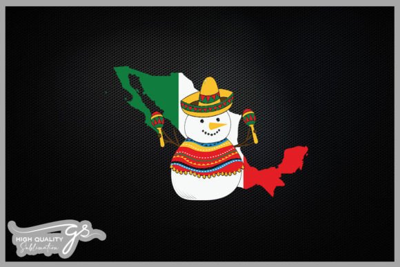Graphics for Crafts: Mexico Flag Snowman Christmas