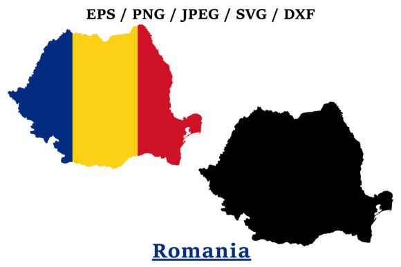Graphics For Crafts: Romania National Flag Map Design