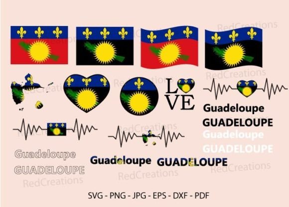 Guadeloupe Flag Svg Bundle for Creative Projects