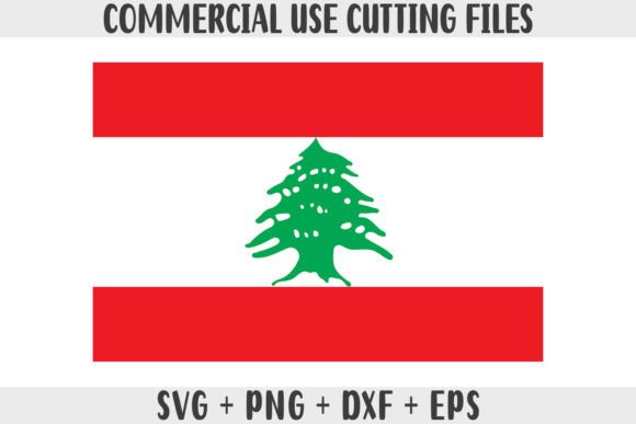 Lebanon Flag SVG Graphics for Local Crafts