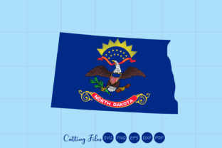 North Dakota State with Flag Background Graphics for Crafts