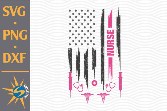 Nurse American Flag Graphics for Crafts