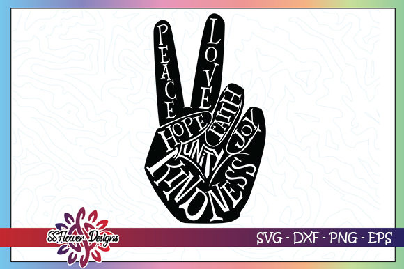 Peace Hand America Flag Graphics for Crafts