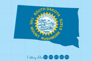 South Dakota State with Flag Background Graphics for Crafts