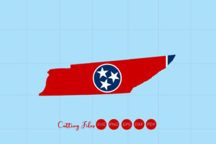 Tennessee State with Flag Background Graphics for Local Crafts
