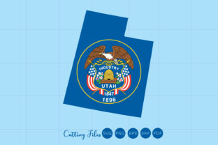 Utah State with Flag Background Graphics for Crafts